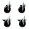 Service Caster 4 Inch Phenolic 38 Inch Threaded Stem Caster Set 2 Brakes SCC SCC-TS20S414-PHR-381615-2-PLB-2 - alternate 1
